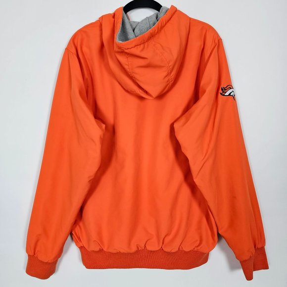 NFL Reversible Denver Broncos AFC Hooded Mens Medium Long Sleeve Full Zip Jacket - Picture 2 of 9